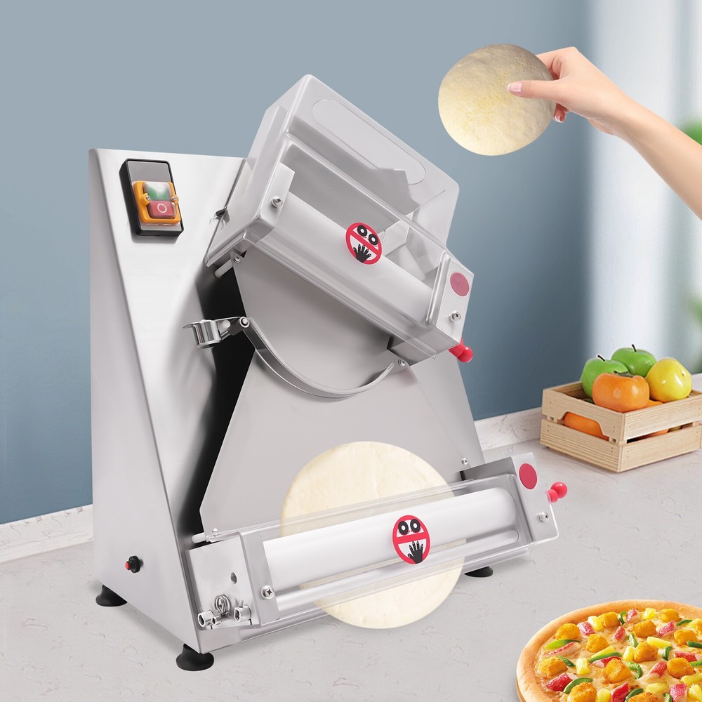 Pastry Pizza Maker 4"-16" Electric Dough Roller Sheeter Press Making Machine