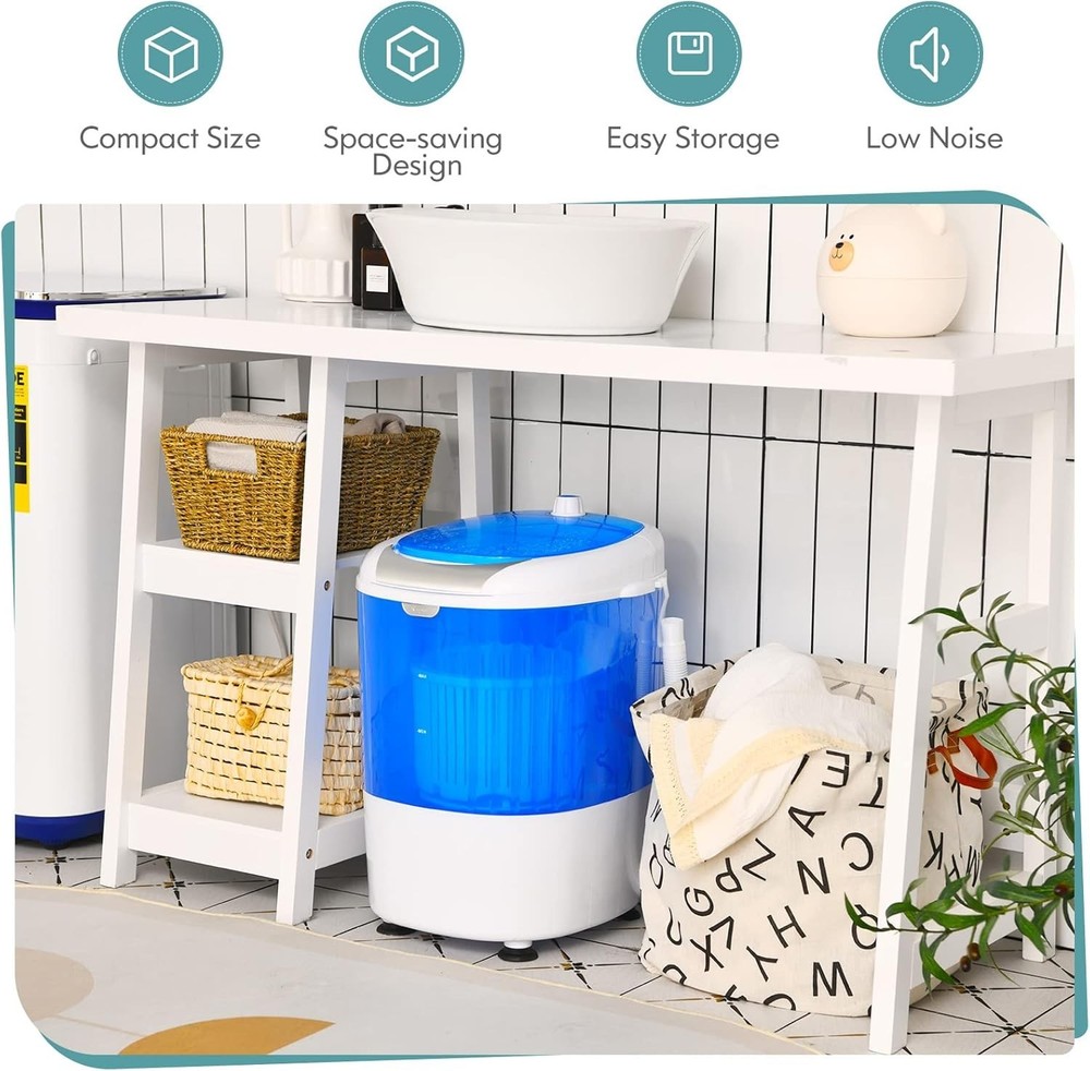 Mini Portable Washing Machine 5.5lbs Capacity=