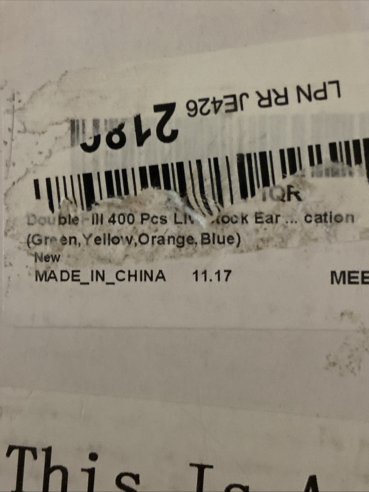 400 PCS 1-100 Plastic Livestock Ear Tags for Goat, Sheep, Cows, Etc.