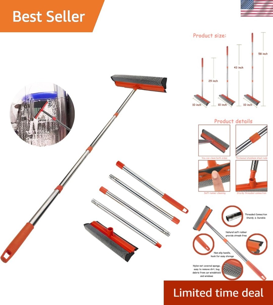 Window Squeegee for Window Cleaning, Squeegee Window Cleaner Tool 2 in 1 Car ...