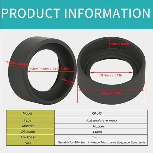 2Pcs Flat Angle Rubber Eyepiece Covers for 40-42mm Microscope & Telescope Protec