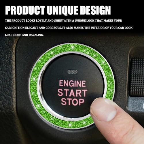 Car Engine Start Stop Decoration Ring, Car Engine Start 1PCS Bright Green