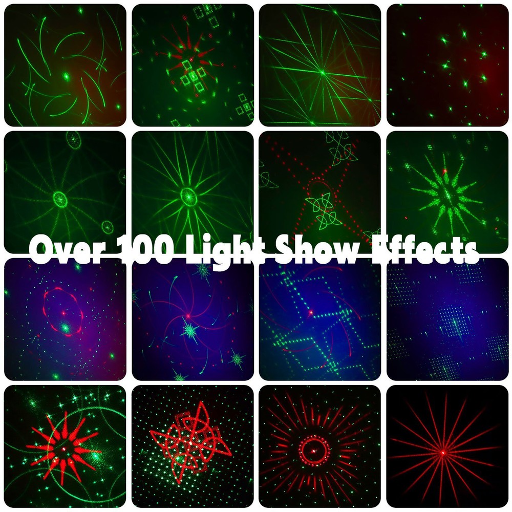 1024Pattern DJ Disco Stage Party Lights Laser Light RGB Strobe Projector &Remote
