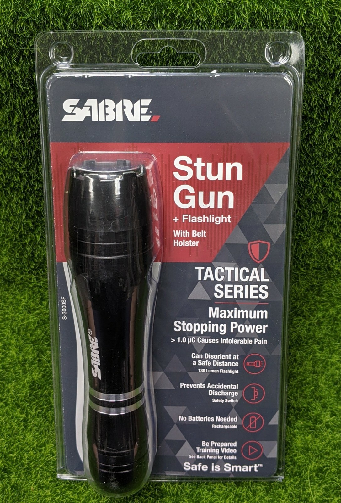 Sabre Max Strength Tactical Stun Gun LED Flashlight Self Defense - S-3000SF