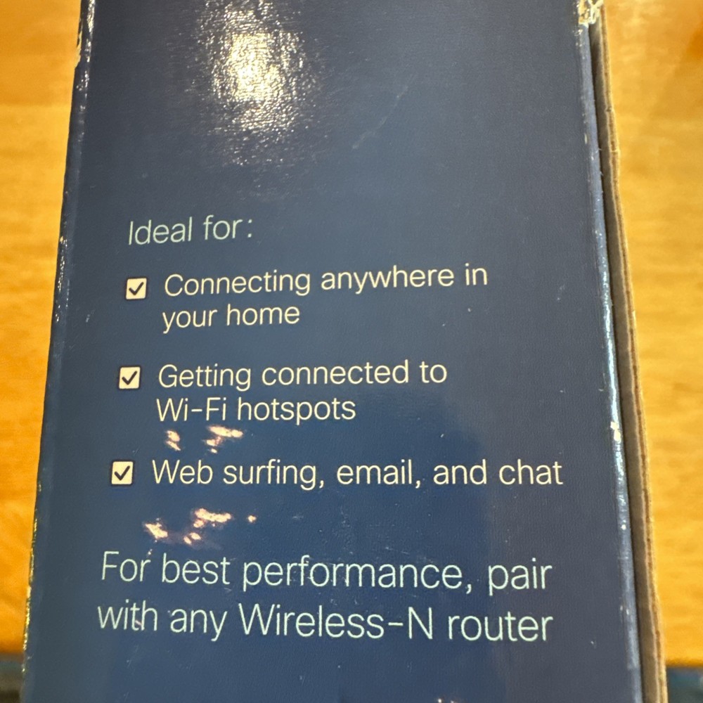 Cisco Linksys AE1200 High Performance Wireless-N USB Adapter Open Box CD within