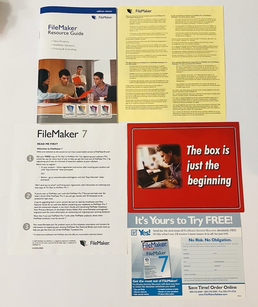 FileMaker Developer 7 Complete Box Mac PC CD Software w Manuals 2004