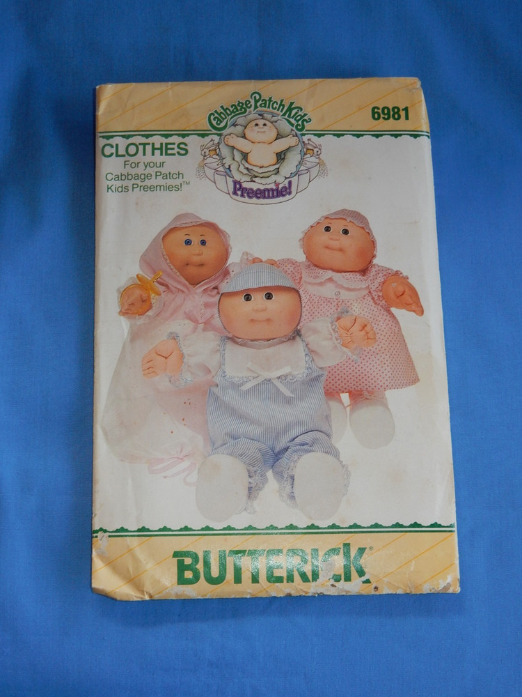 Vintage Cabbage Patch Clothes Butterick Patterns Preemie & 16" Doll PLEASE READ
