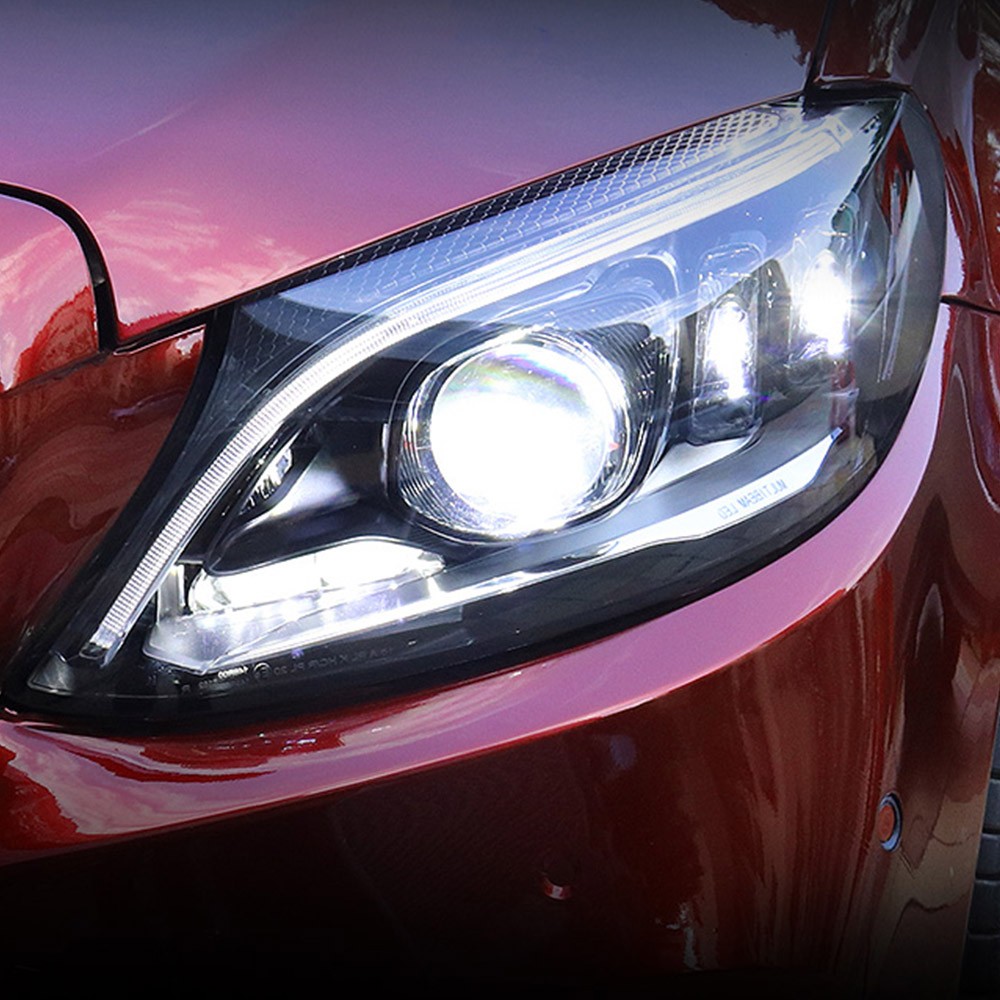 LED Headlights w/Sequential For 2015-2018 Mercedes Benz C-Class Halogen version