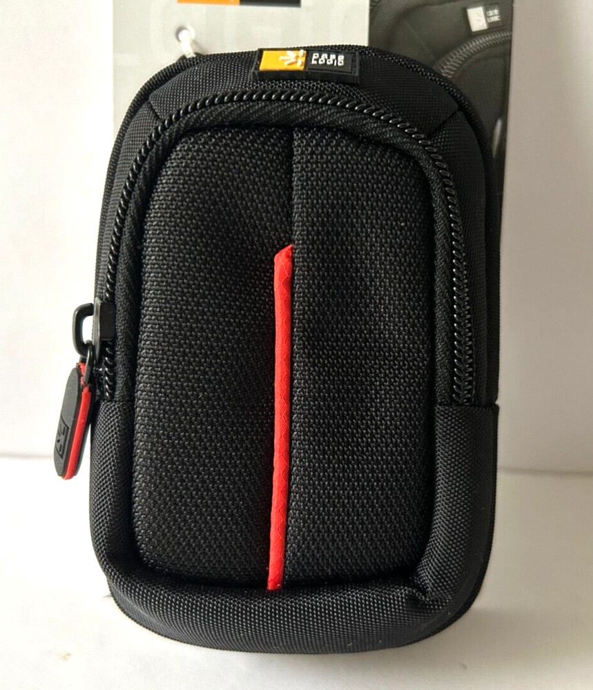 Case Logic DCB302 Black Camera Case Small Travel Bag Strap Two Zip Pockets NEW