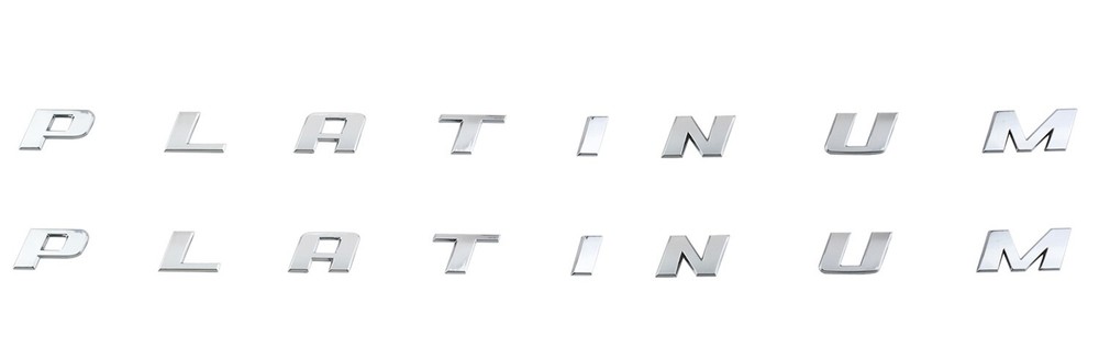 2X Bedside PLATINUM Emblem Badge 3D Letter Replacement Pickup Chrome