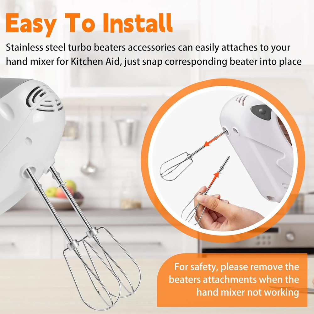Hand Mixer Beaters Attachments for Kitchenaid Stainless Steel