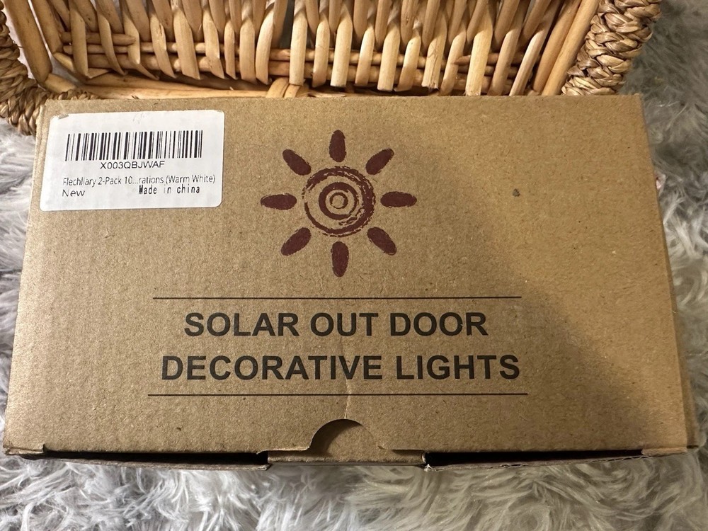 Solar Outdoor Decorative String Lights 2 pack LED Garden/Pathway Stake Lights