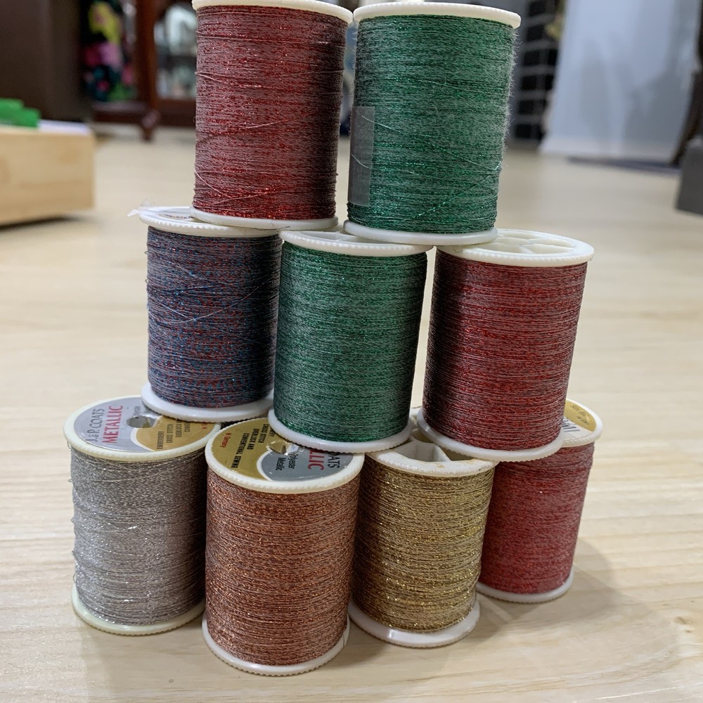 10 Spools K& R Coats Metallic Embroidery Thread