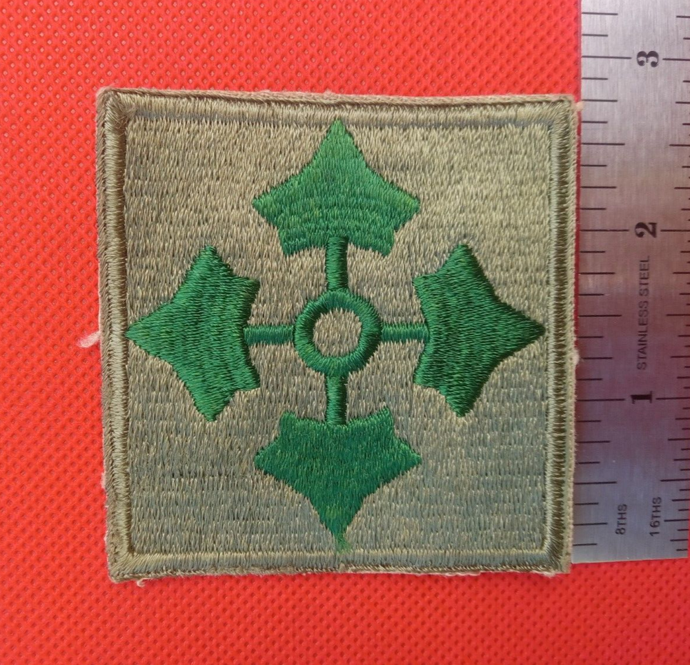 US Army Authentic Early WW2 4th Infantry Division, Large "Squared Ivy" Patch