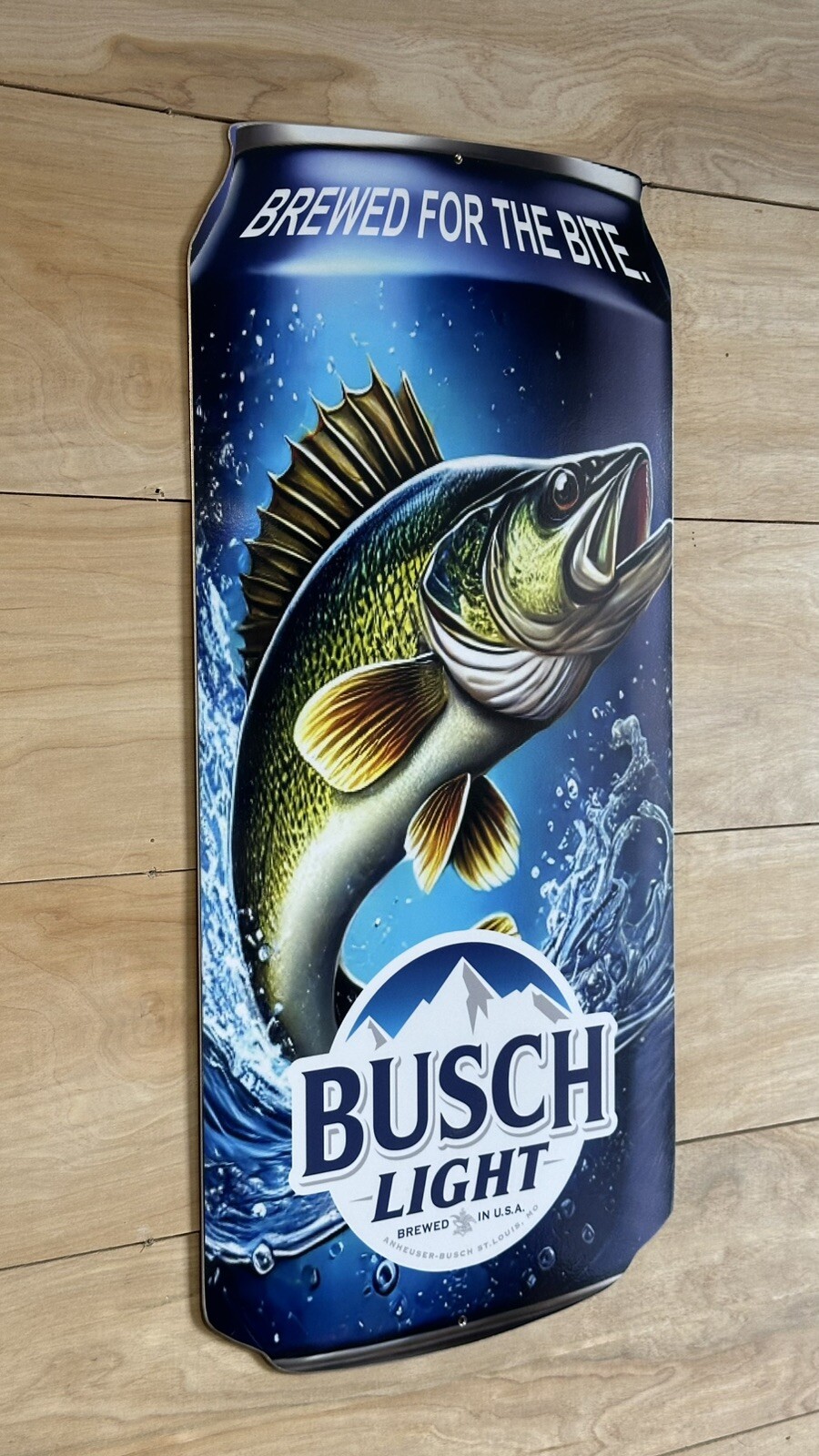 Busch Light Walleye Fishing Can Sign - 22” X 10.5” X .040 Aluminum Material
