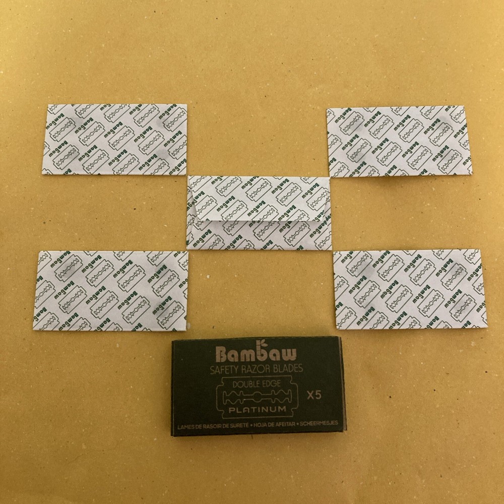5 Double Edge Razor Blades, Bambaw Platinum Stainless Blades