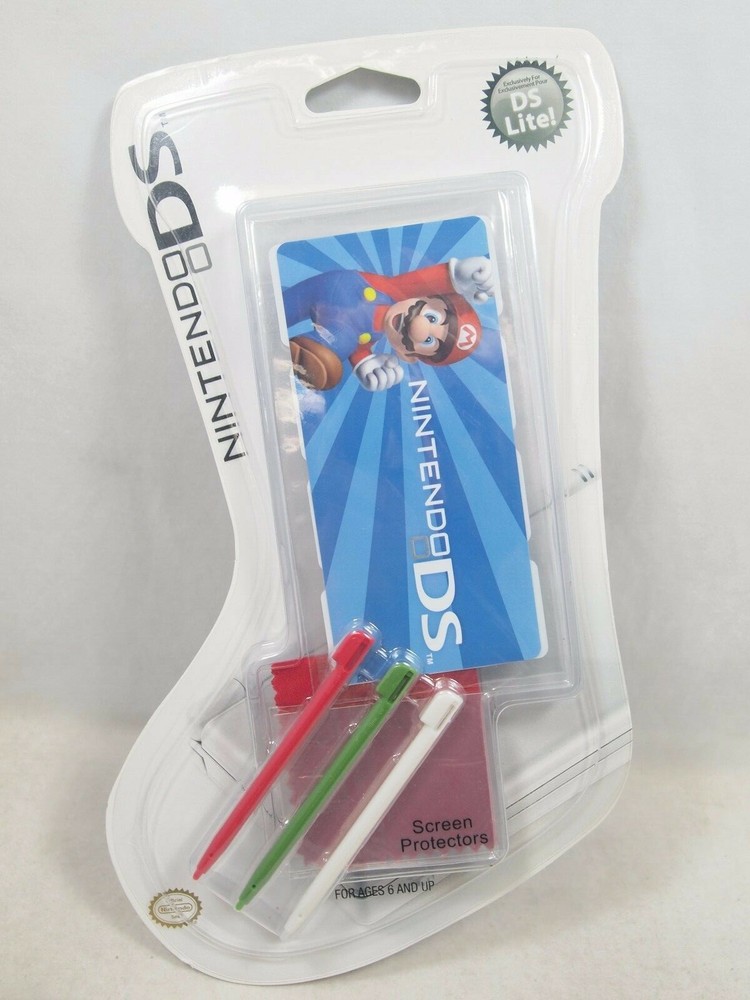 Nintendo DS Lite Super Mario System Wrap Stylus Screen Protectors Stocking Pack