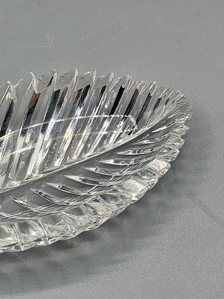 Set Of 2 Crystal Leaf Salt Cellars. *READ *
