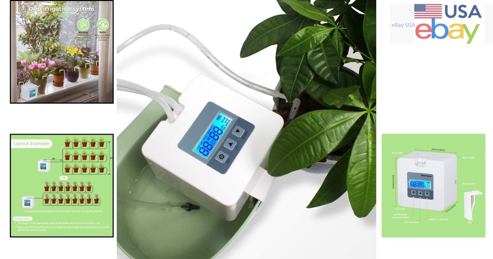 Automatic Drip Irrigation Kit for Indoor Plants with Programmable Water Timer