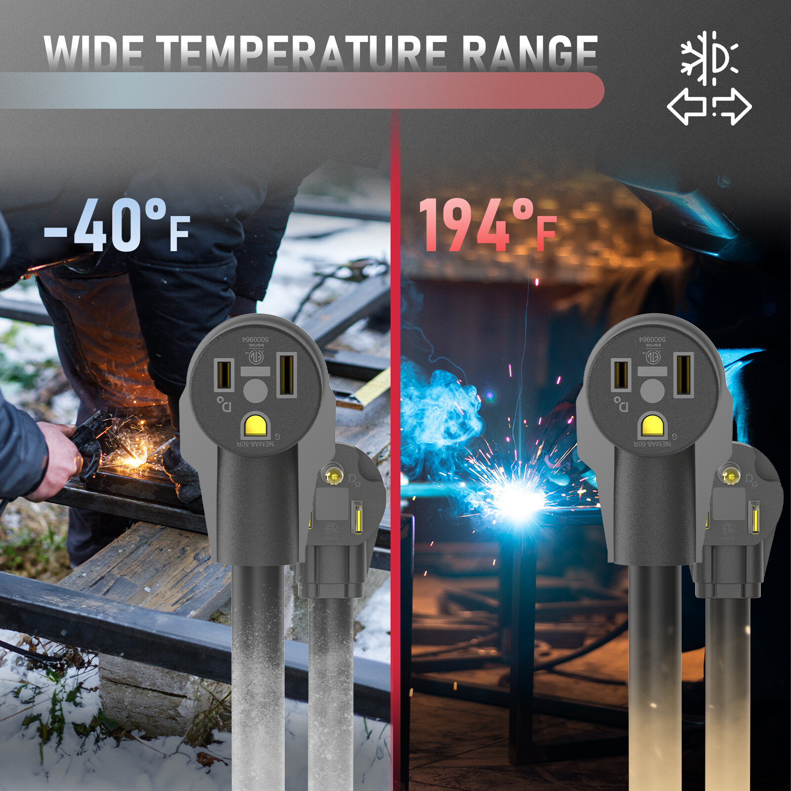 8 AWG Power Extension 20ft 250 Volt Welder Extension Cord for Welding Machines