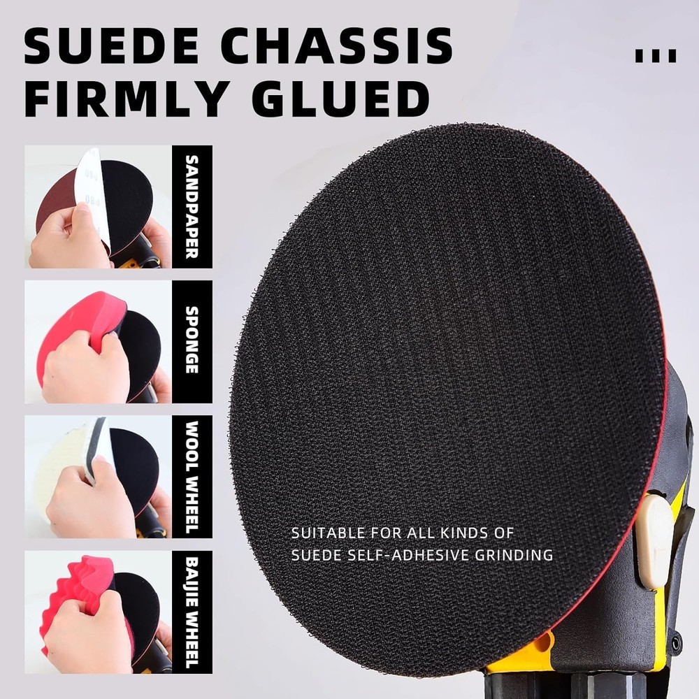 Versatile 5/6 Inch Low Noise DA Sander - Includes 12 Pcs Sandpaper for Precision