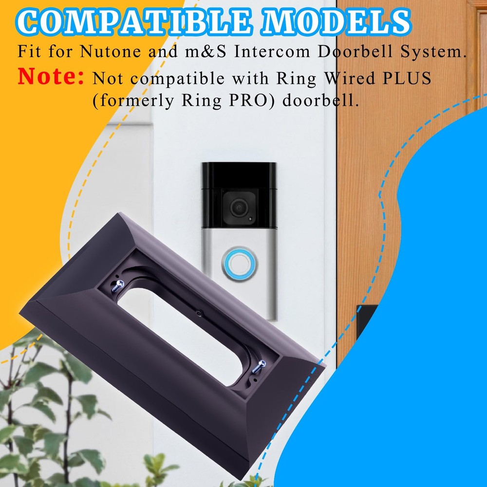 Doorbell Mounting Bracket Adapter Plate Compatible with Nutone M&S Intercom R...