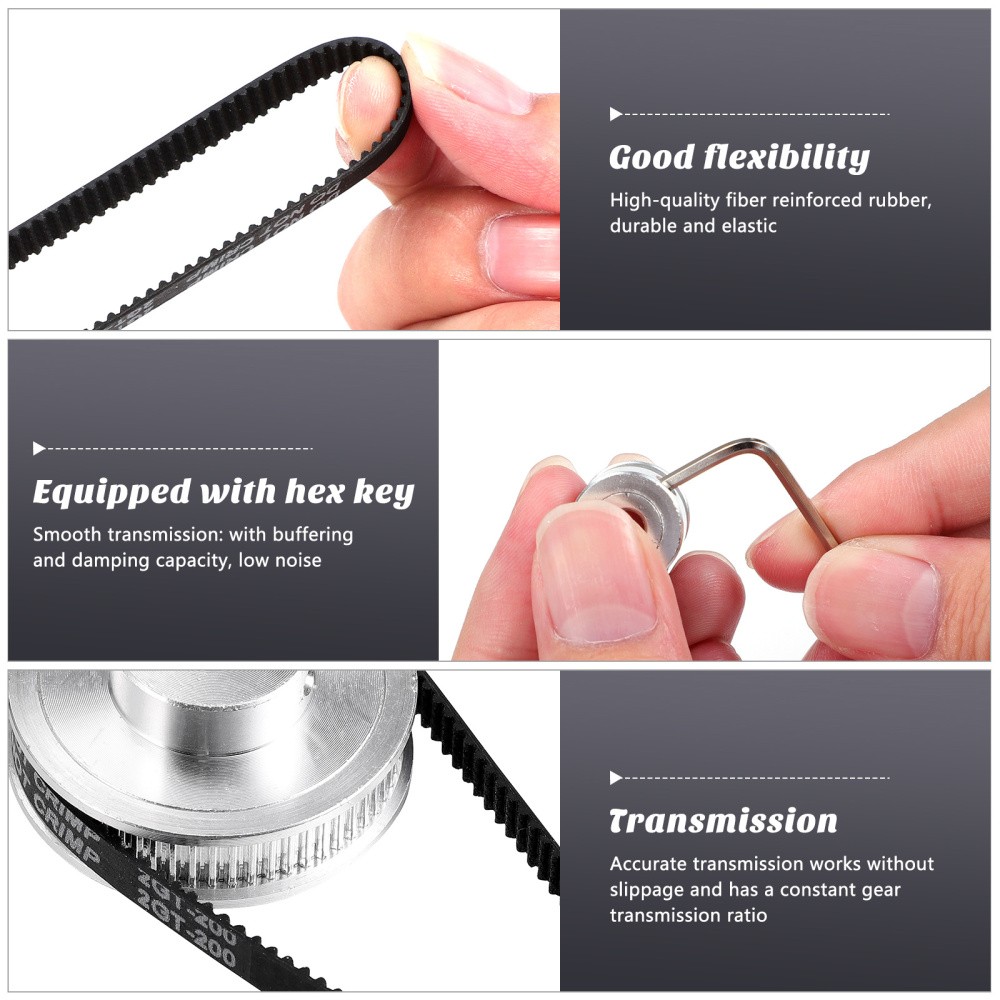 1Set Complete Printer Timing Belt Kit With Synchronous Wheels And Screws