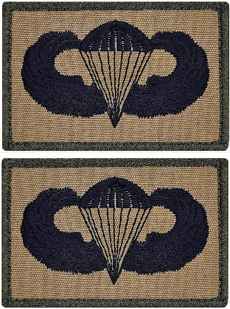 Airborne Jump Wings Paratrooper Morale Patch || 2PC  HOOK BACKING   3" X 2"