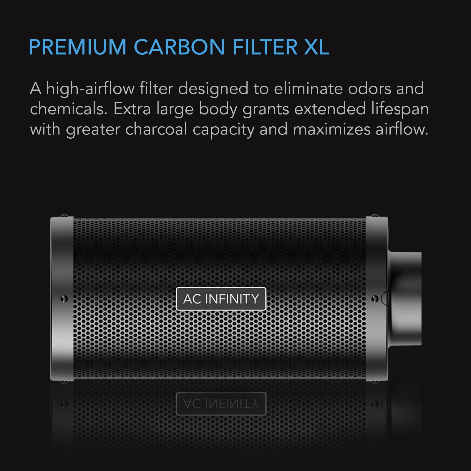 Carbon Filter XL 8", Australian Charcoal, Odor Control, Hydroponics, Grow Rooms