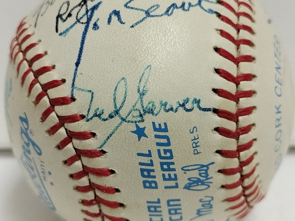 DiMaggio, Lopez, Shantz, Jacks Signed American League Baseball