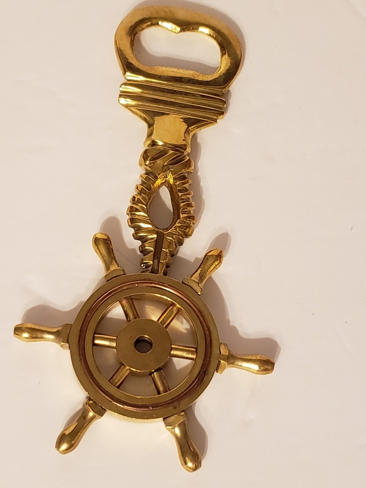 Solid Brass Maritime Bottle Opener 6" Inches Heavy VINTAGE