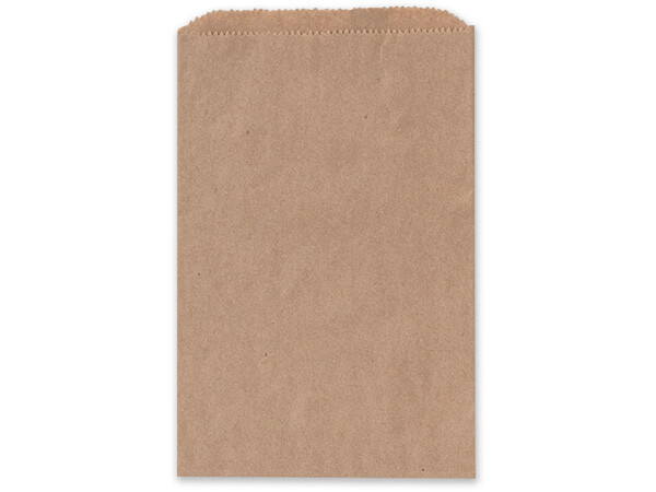 KRAFT Flat Paper Merchandise Bags Choose Size & Package Amount