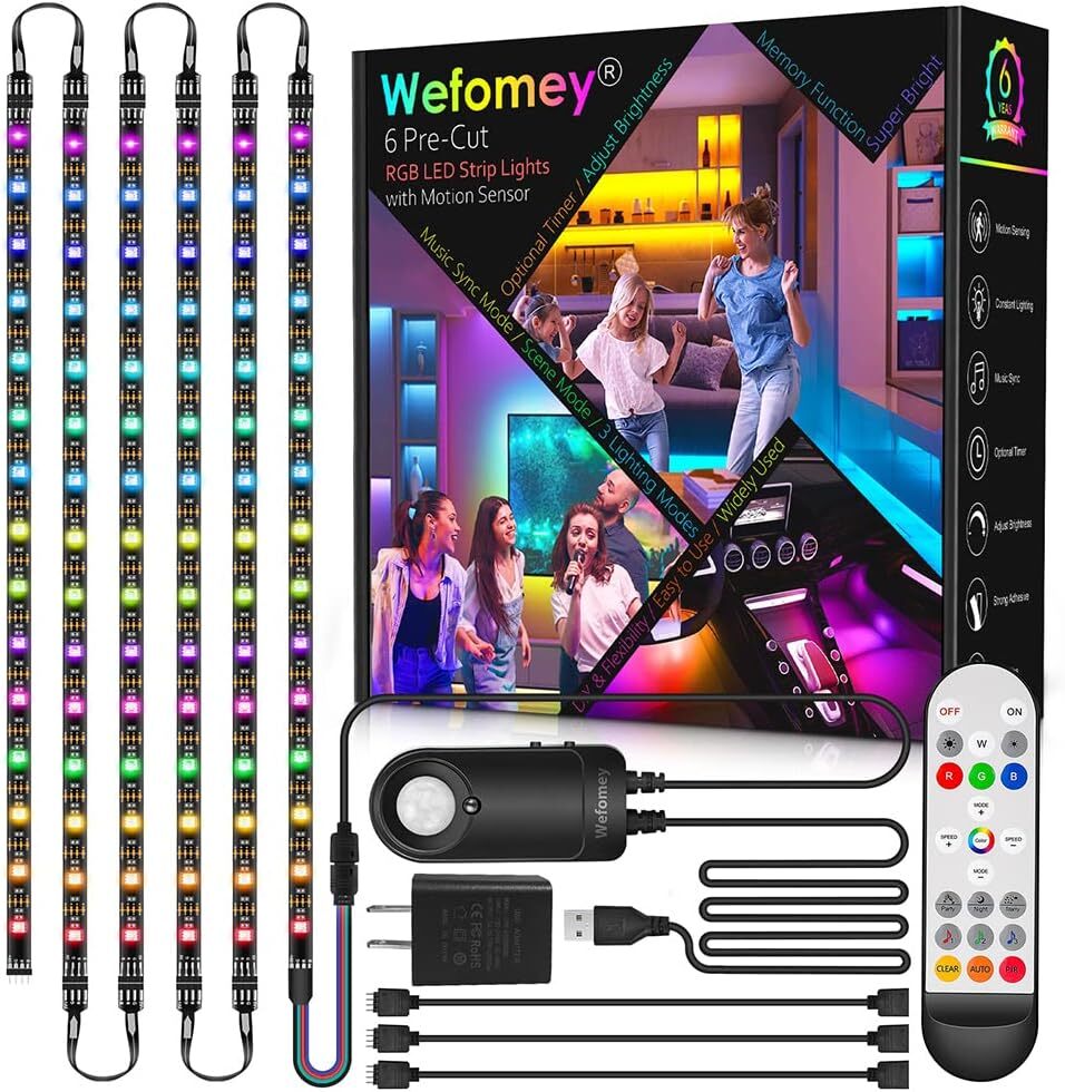 10Ft Rgb Led String Light Kit With Motion Sensor Music Sync Decor 180 Leds