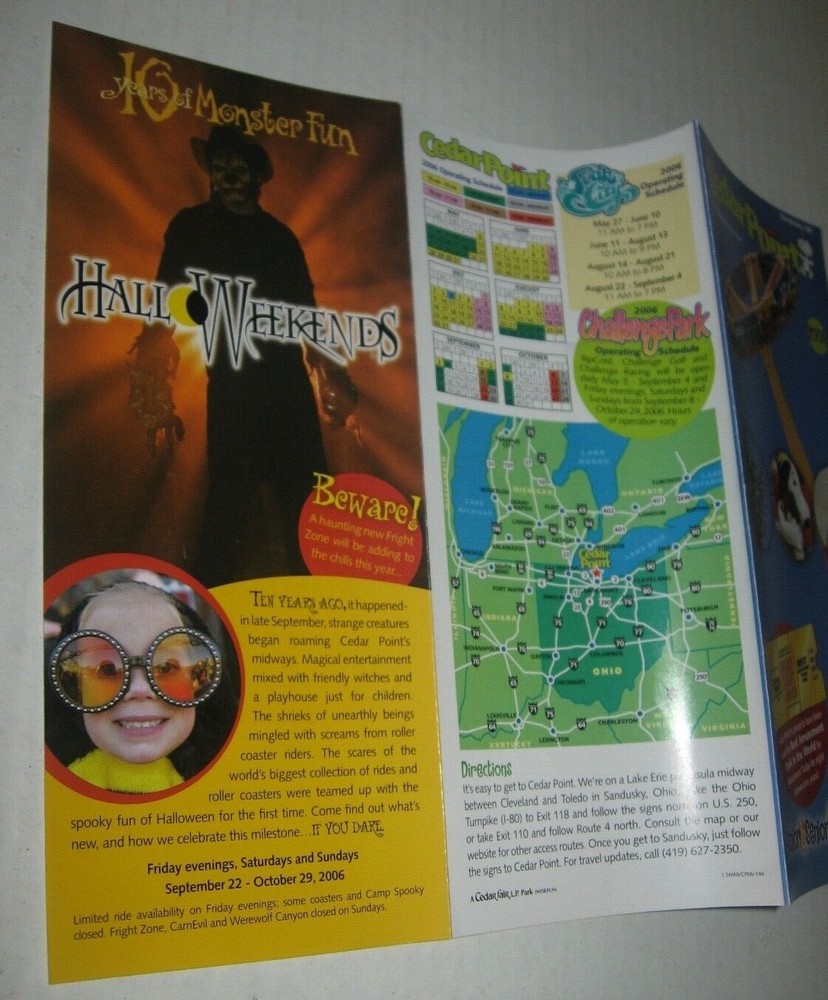 2006 Cedar Point Amusement Park Pamphlet Brochure Snoopy Skyhawk MilleniumForce
