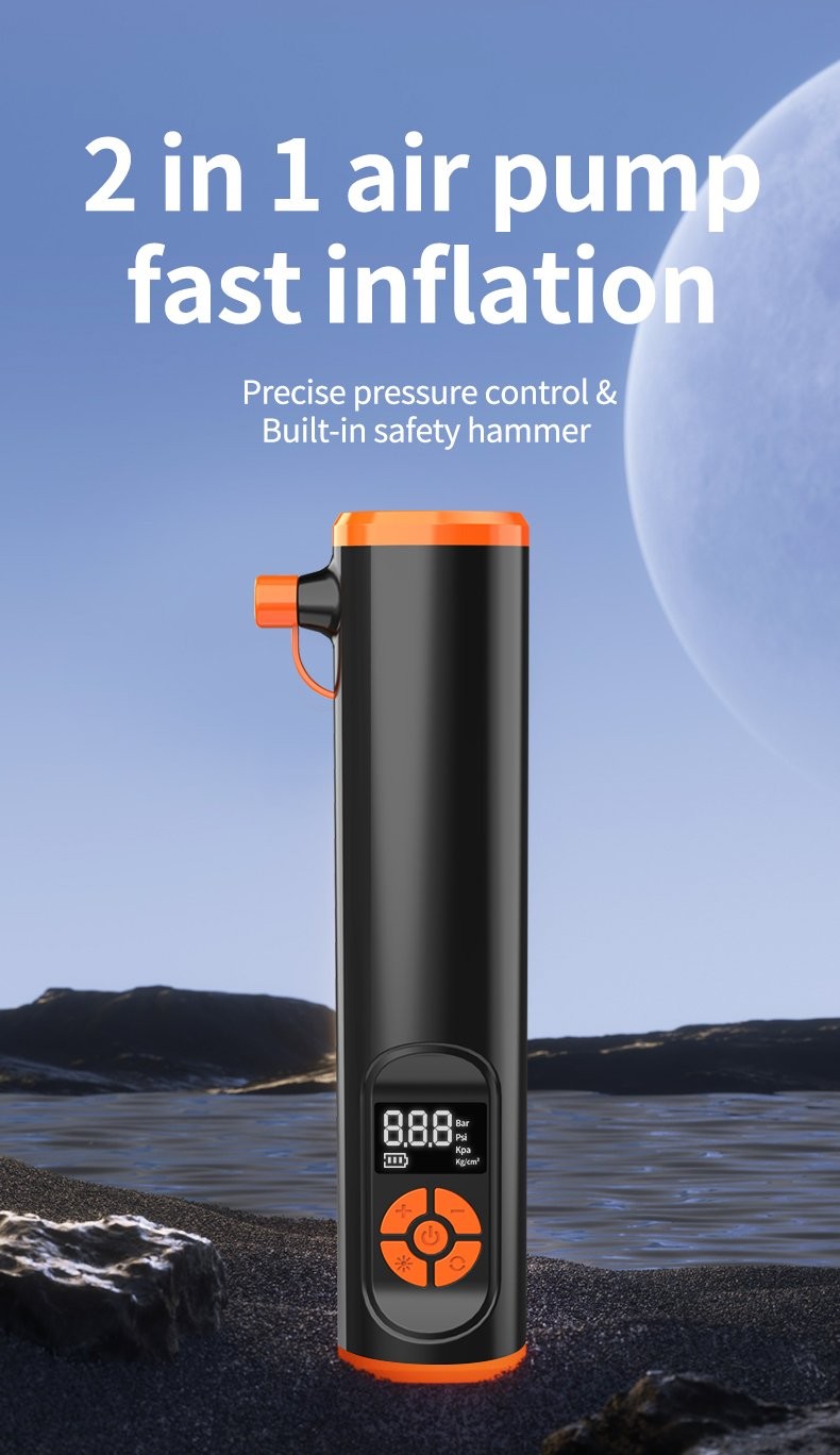 Portable Tire Inflator Rechargeable Air Compressor Pump 150PSI for Car Bike Ball