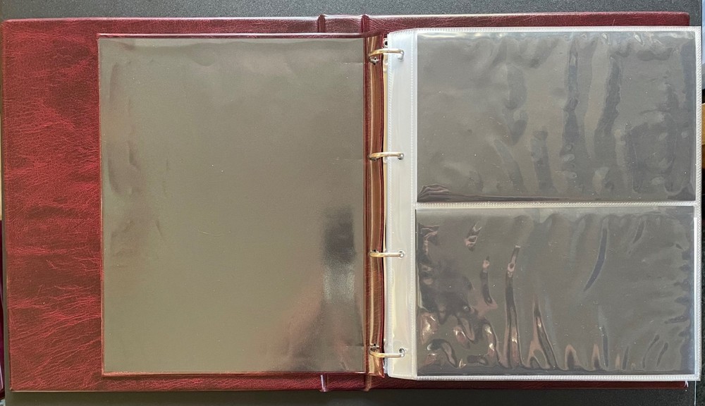 Royal Mail First Day Cover Album With Slip Case and 15 no.4-Pocket Leaves. Used.