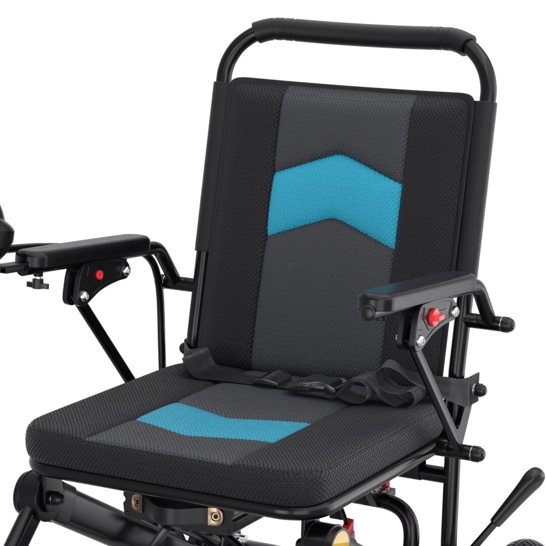 Foldable Lightweight Electric Wheelchair Mobility Powerchair All Terrain Adults