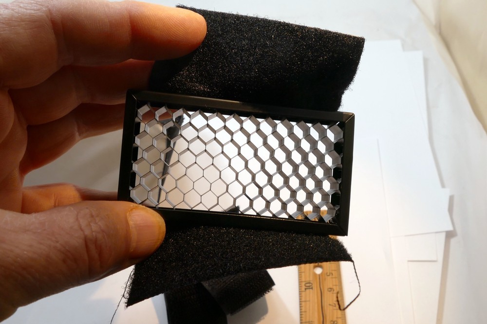 3.5X3.5" Mini SoftBox Flash diffuser soft dome w/ hook and loop honeycomb filter