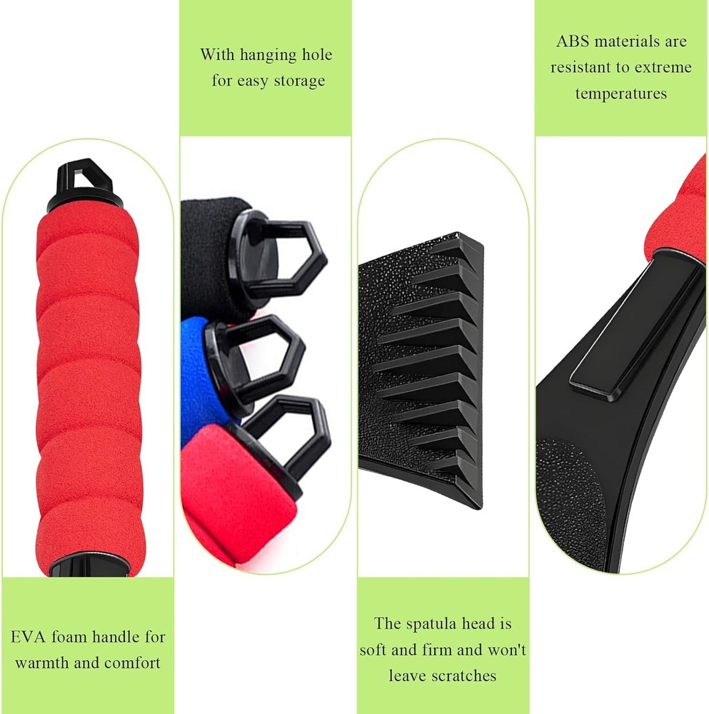 Compact Triangular Blade Ice Scraper with EVA Grip - Essential Winter Car Tool