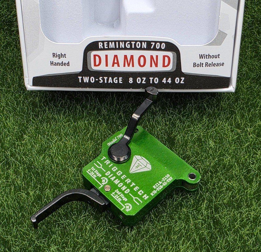 TriggerTech Diamond Two Stage Flat Green Trigger Remington 700 Clones Right Hand