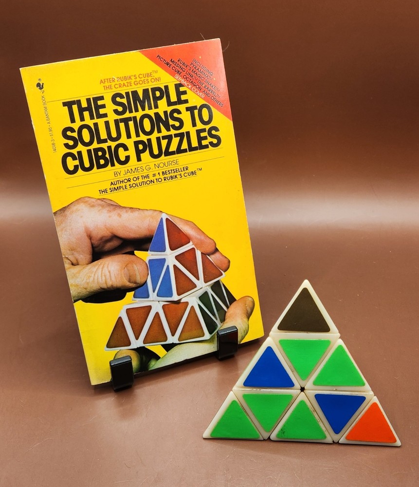 Vintage 1980s Pyraminx + Original 1981 Solution Book – Classic Rubik's Cube Era