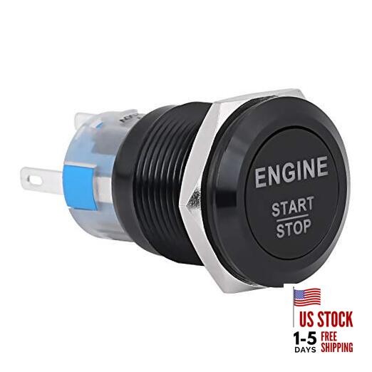 Car Engine Start Switch, 2 Colors Universal 12V White LED Car Engine Start