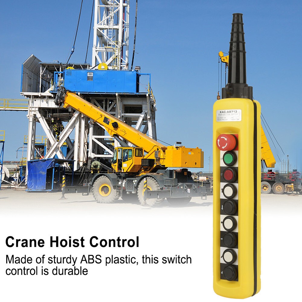 CraneChain Hoist Push Button Switch Lifting Pendant Controller W/Emergency Stop