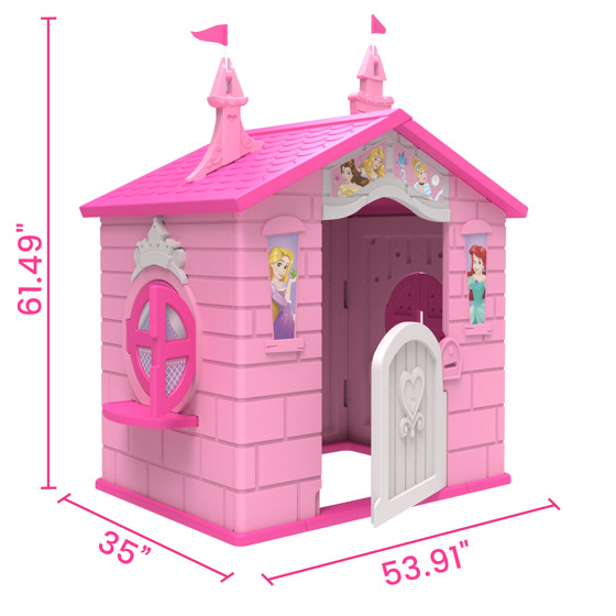 Disney Princess Plastic Indoor, Outdoor Playhouse with Easy Assembly