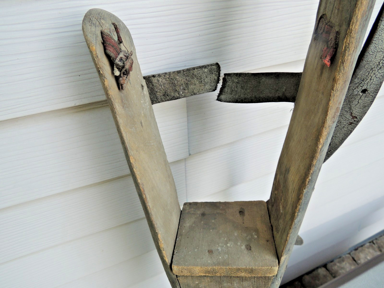 Antique Prosthetic Peg Leg Civil War Era 1860's w/ Leather Straps, 38" Tall