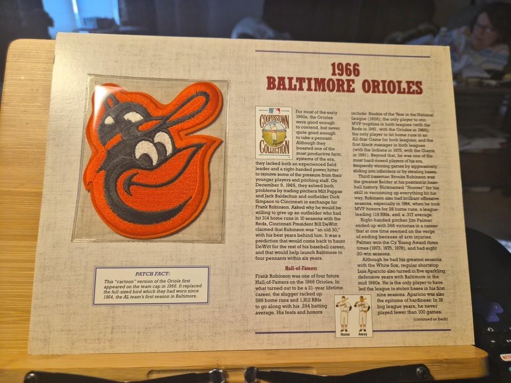 WILLABEE & WARD ORIOLES 1966 BALTIMORE PATCH COOPERSTOWN COLLECTION