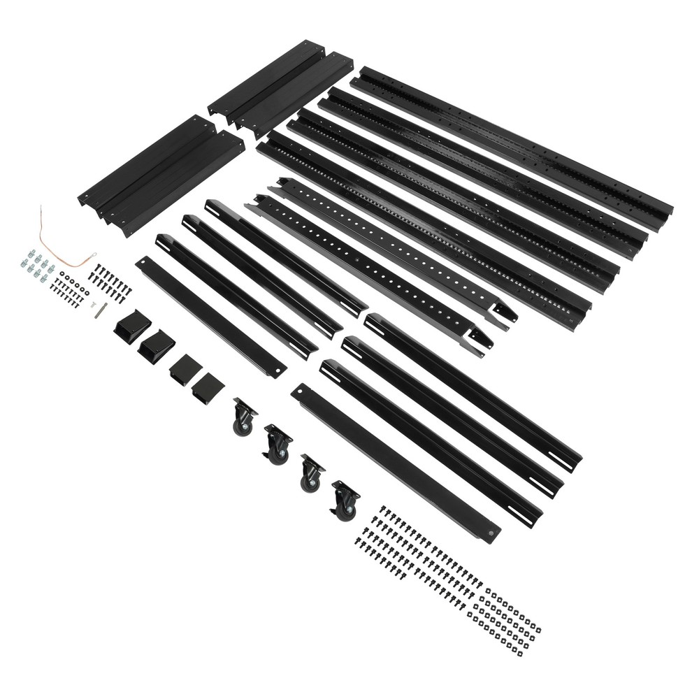 27U 4 Post Open Frame Server Rack Network 22" Adjustable Depth W/ Casters