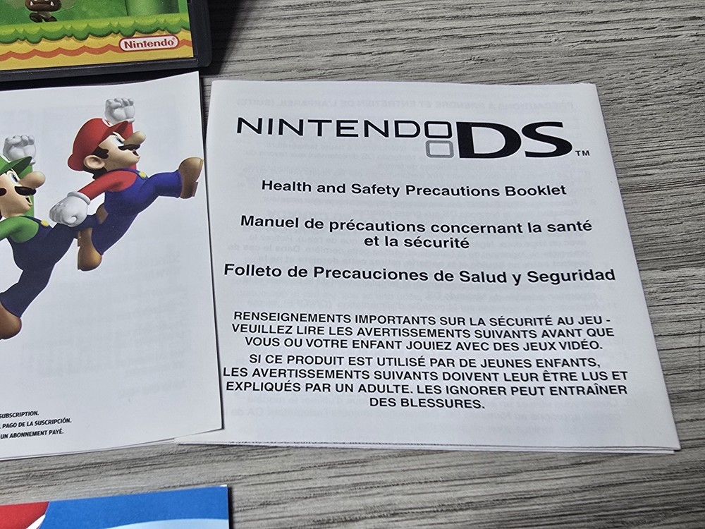 New Super Maro Bros Nintendo DS Case & Instructions Only