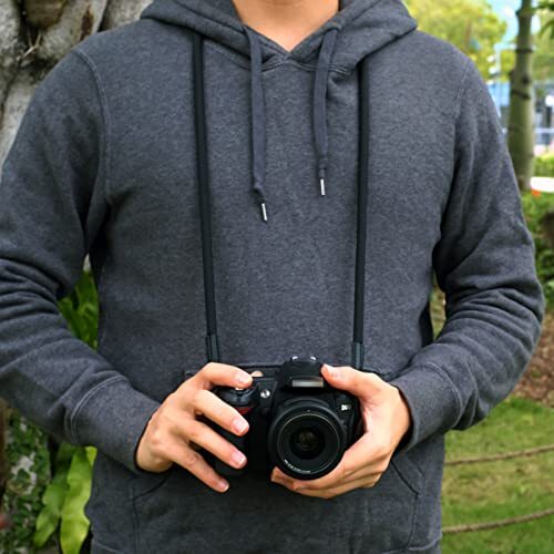 Camera Strap,Climbing Rope Camera Strap for Round Hole Interface DSLR SLR Black