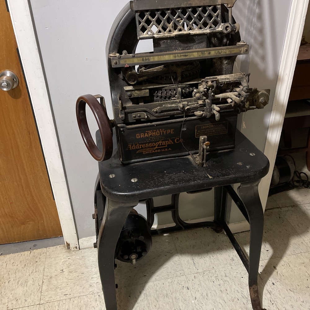 Pre-1929 Graphotype Addressograph Embossing and Printing Machine